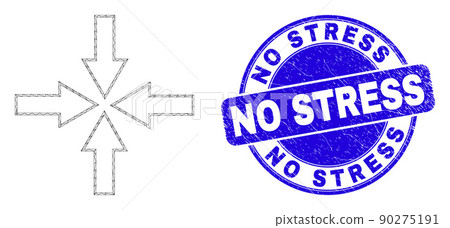 Blue Scratched No Stress Stamp Seal and Web... - Stock Illustration ...