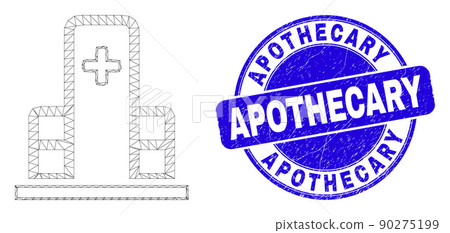 Blue Distress Apothecary Stamp and Web Carcass Clinic Building 90275199
