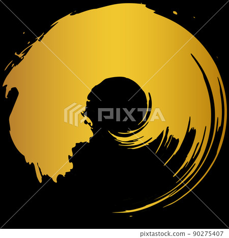 Round circle Gold brush character Round circle Gold brush character 90275407