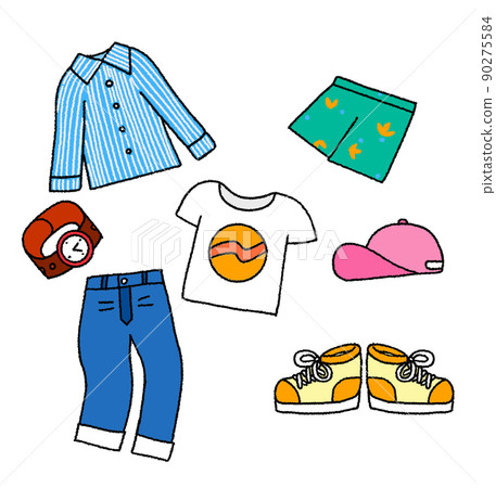 Summer men's fashion, illustration of men's clothing 90275584