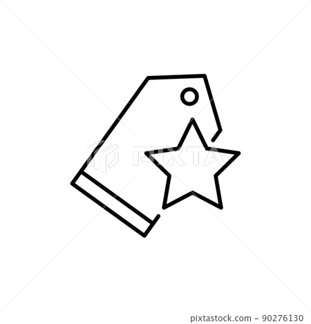 Best price icon isolated on white background. Price tag with star line icon vector. 90276130