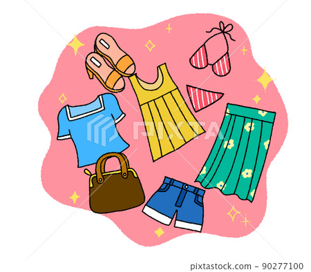 Summer ladies fashion, women's summer clothing illustrations Summer ladies fashion, women's summer clothing illustrations 90277100