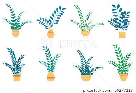 Set house plants and flowers in ceramic pots. 90277218