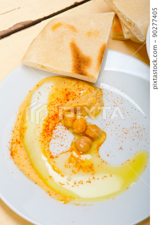 Hummus with pita bread Hummus with pita bread 90277405