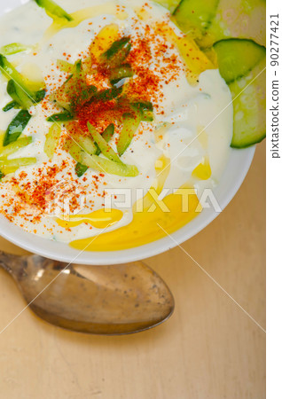 Arab middle east goat yogurt and cucumber salad 90277421