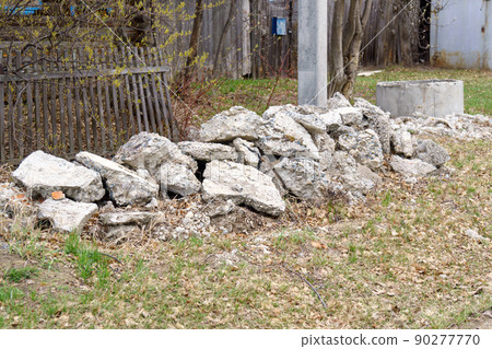 Stones on the ground for construction work, raw - Stock Photo [90277770]  - PIXTA