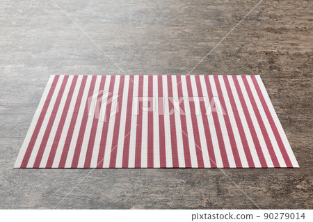 Perspective view of red tablecloth for food on cement background. Empty space for your design Perspective view of red tablecloth for food on cement background. Empty space for your design 90279014
