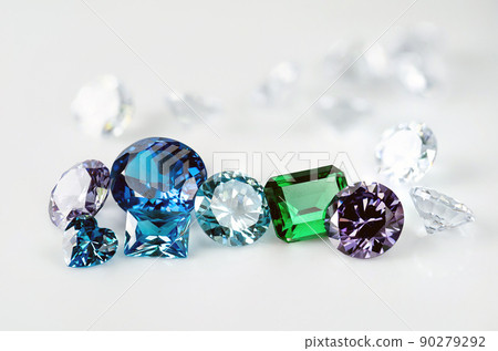 natural precious gemstone isolated on white background 90279292