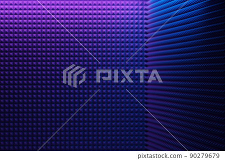 3D rendering of a room with colorful acoustic foam panel walls. 3D rendering of a room with colorful acoustic foam panel walls. 90279679