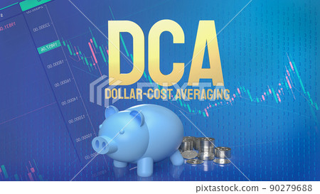 The piggy bank and coins for dca or Dollar Cost Averaging on business background  3d rendering 90279688