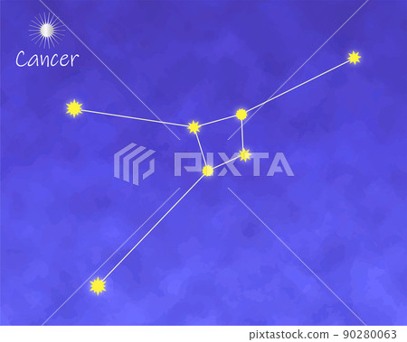 巨蟹座的星星排列,夜空,溫柔的氣氛 巨蟹座的星星排列,夜空,溫柔的氣氛 90280063