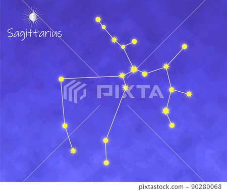 射手座的星星排列，夜空，溫柔的氣氛 90280068