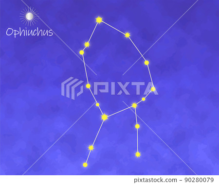 蛇夫座星排列和夜空，溫和的氣氛，第13星座 90280079