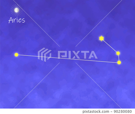 Arrangement of stars in Aries, night sky, gentle atmosphere 90280080