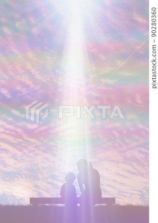 柔和的父母和孩子 90280360