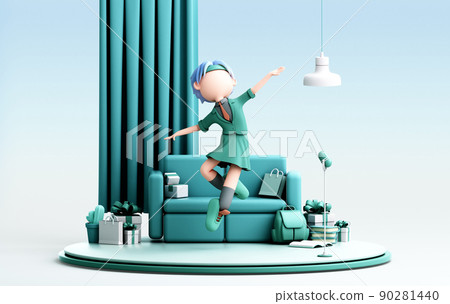 3D rendering of cute girl 3D rendering of cute girl 90281440