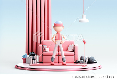 3D rendering of cute girl 3D rendering of cute girl 90281445