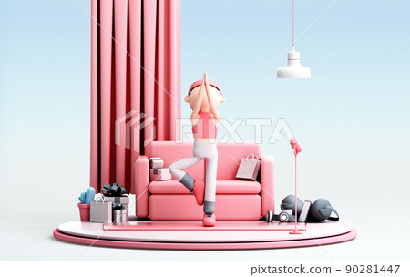 3D rendering of cute girl 3D rendering of cute girl 90281447