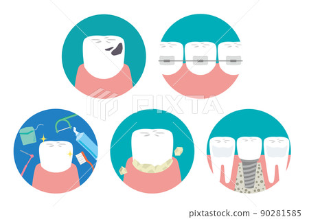 Dental treatment illustration Dental treatment illustration 90281585