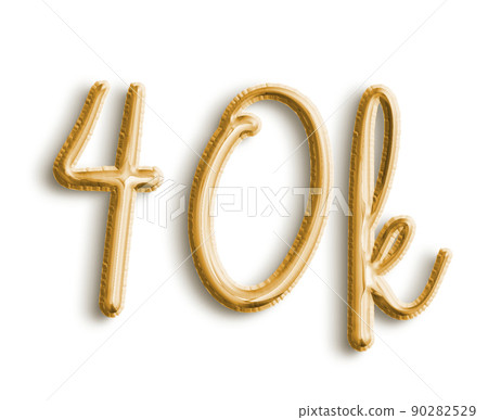 Golden Volumetric 3D Text Balloons Lettering 40k cut out Golden Volumetric 3D Text Balloons Lettering 40k cut out 90282529