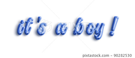 Blue 3D Text Balloons Lettering It's a boy! cut out 90282530