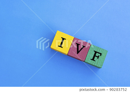IVF - In Vitro Fertilization acronym on colorful wooden block cubes 90283752