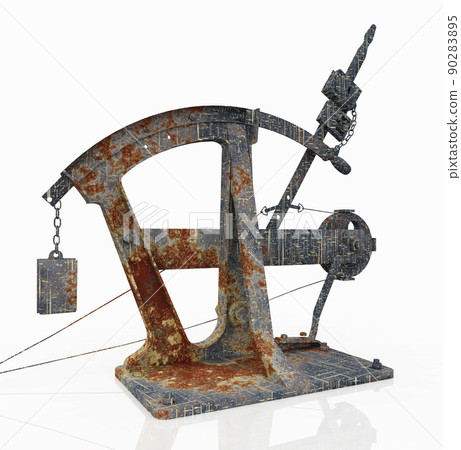 Railway switch against a white background Railway switch against a white background 90283895