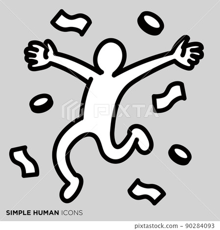 Simple human icon series "People who are pleased with the increase in assets" Simple human icon series "People who are pleased with the increase in assets" 90284093
