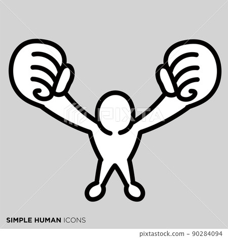 Simple human icon series "Achieved person" Simple human icon series "Achieved person" 90284094