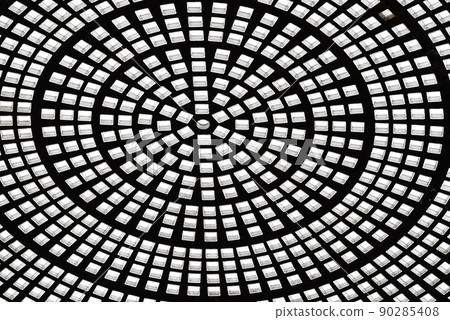 Brussels Business district, Brussels Capital Region - Belgium - Abstract interior design of the glass dome of the Ravenstein gallery Brussels Business district, Brussels Capital Region - Belgium - Abstract interior design of the glass dome of the Ravenstein gallery 90285408