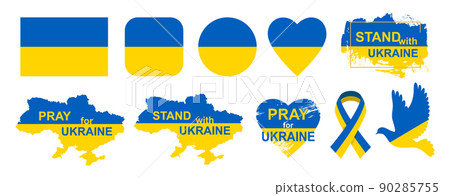 Set of different concepts with Ukraine national flag, for banner and web design, vector illustration Set of different concepts with Ukraine national flag, for banner and web design, vector illustration 90285755