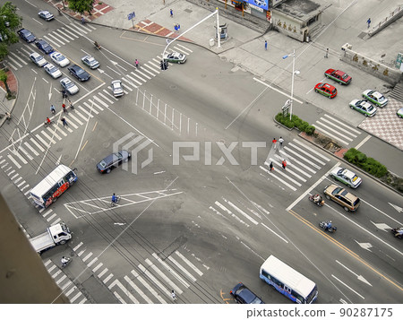 Crossroads in China-Yanji, Yanbian, China 90287175