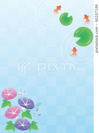 Morning glory and goldfish 90287186