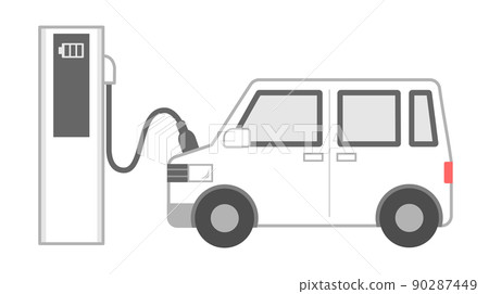 Charge an electric car at the station 90287449
