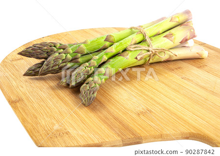 Vegetarian fresh green asparagus. vegetable isolated on white. Vegetarian fresh green asparagus. vegetable isolated on white. 90287842