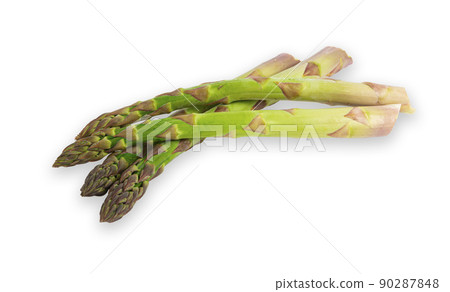 Vegetarian fresh green asparagus. vegetable isolated on white background 90287848