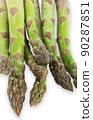 Vegetarian fresh green asparagus. vegetable on white 90287851