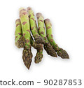 Vegetarian fresh green asparagus. vegetable isolated on white background 90287853