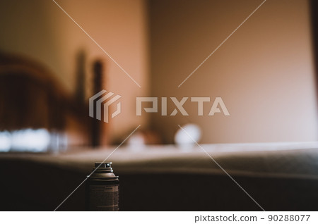 Selective focus on insect insecticide aerosol can fogger used to kill bed bugs, spiders, mites, flies, and fleas Selective focus on insect insecticide aerosol can fogger used to kill bed bugs, spiders, mites, flies, and fleas 90288077