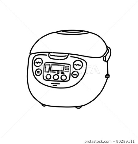 rice cooker doodle icon, vector color line illustration rice cooker doodle icon, vector color line illustration 90289111
