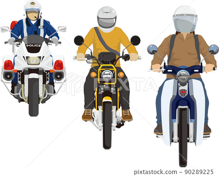 來自摩托車警察摩托車打壓的前方 90289225