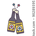Toast with a bottle of beer 90289395