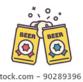 A toast with canned beer 90289396