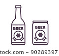 Bottled beer and canned beer icons 90289397