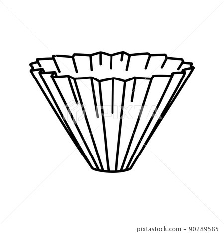 origami coffee method doodle icon, vector color line illustration 90289585