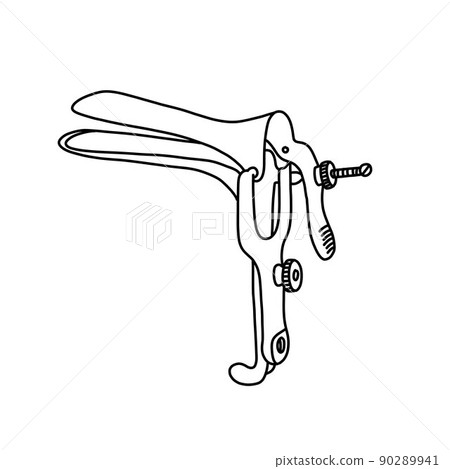 grave speculum doodle icon, vector color line illustration grave speculum doodle icon, vector color line illustration 90289941