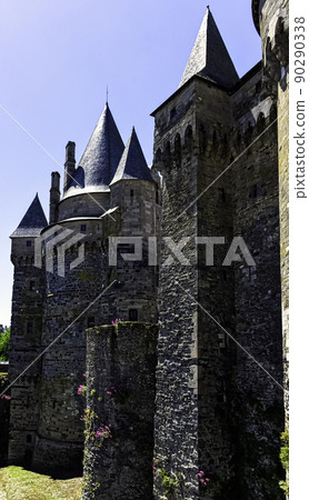 Medieval castle in the town of Vitre, France 90290338