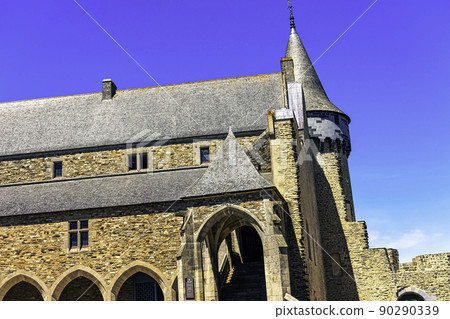 Medieval castle in the town of Vitre, France 90290339
