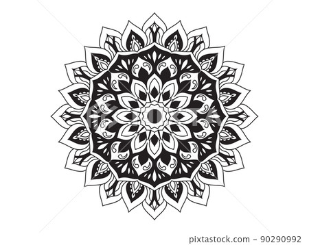 Circle pattern in the form of mandala for Henna, Mehndi, tattoos, decorative ornaments in ethnic oriental style, coloring book pages. Circle pattern in the form of mandala for Henna, Mehndi, tattoos, decorative ornaments in ethnic oriental style, coloring book pages. 90290992