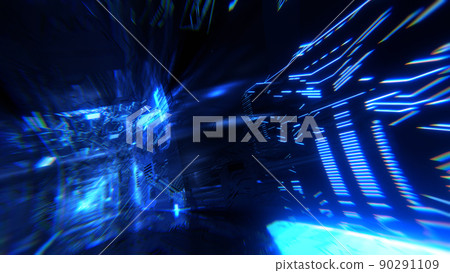 VJ Tunnel Cyberspace SF Blue Lens Distortion [There is another Ver] 90291109